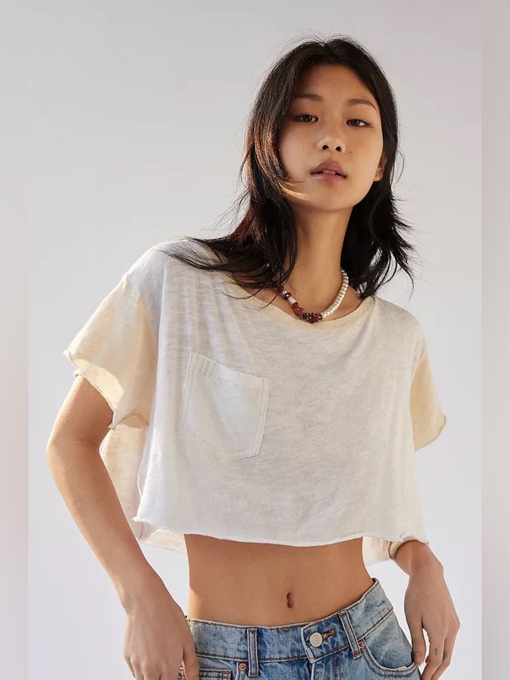 Urban Outfitters BDG Cropped Raw hem Tshirt Medium